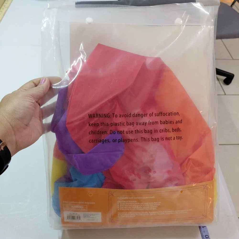 Costume Kids Ages 8 + Inflatable‎ Rainbow Butterfly Wings 42